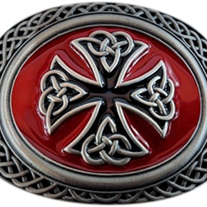 Celtic Trophy Buckle Pewter/Red