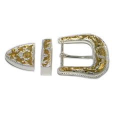 Buckle Set 25mm 3 Piece White/Gilt
