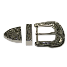 Buckle Set 38mm 3 Piece Nickel/Black
